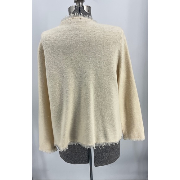 Tara Ryan, 100% wool open front fringe, Cardigan, L - Picture 8 of 8